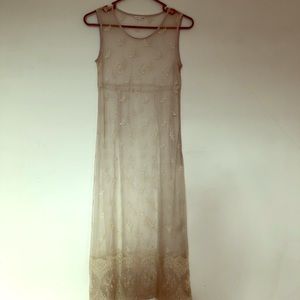 Lace dress with detachable slip